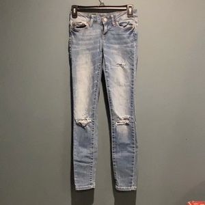 Blue skinny jeans